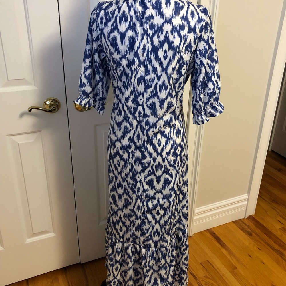 Blue Patterned Maxi Dress - Picture 7 of 11